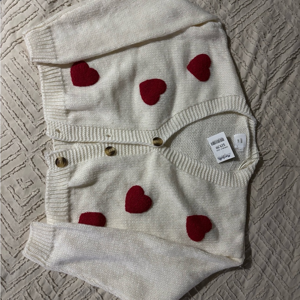 Red heart cardigan
